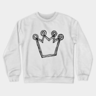 Black Crown Minimal Sketch Crewneck Sweatshirt